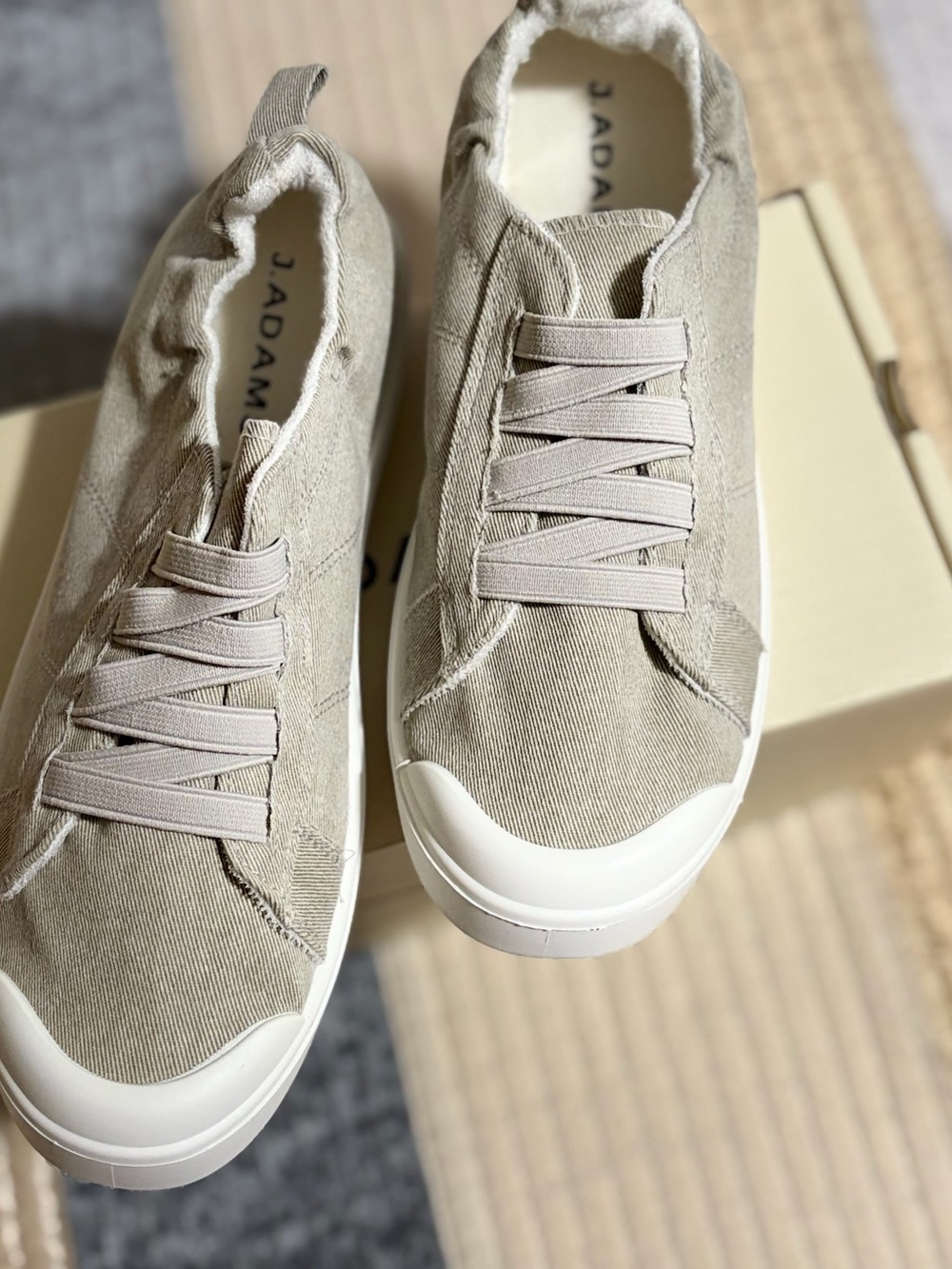 Adams Gray Canvas Low-Top Sneakers